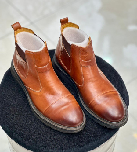 بوت بغل کش چرم طبیعی